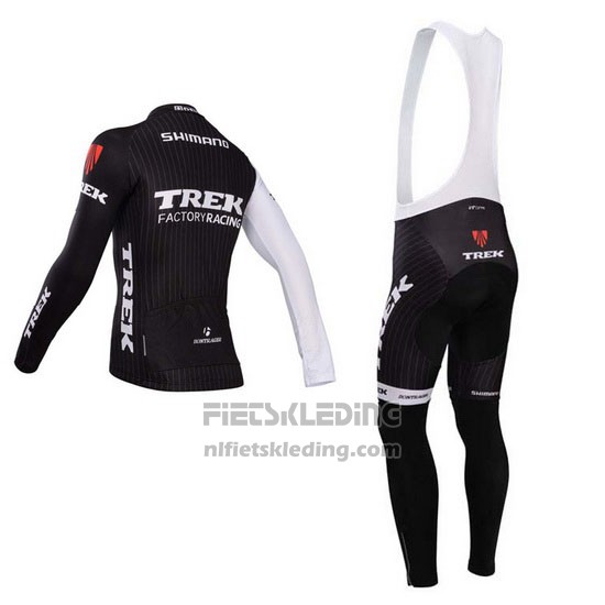 2014 Fietskleding Trek Factory Racing Zwart en Wit Lange Mouwen en Koersbroek